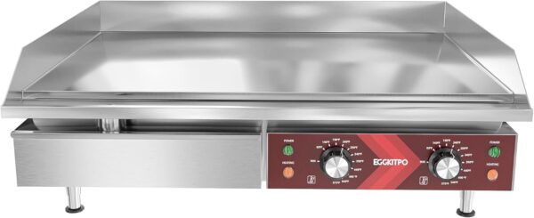 eb02532eeb4e439db168c0a38f854507 14 Inch Electric Griddle, Non-Stick Flat Top Grill Commercial Electric Countertop Griddles Stainless Steel Adjustable Temperature Control 90°F-575°F for Home or Restaurant Use