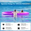 Round Inflatable Floating Dock, Sunchill Float Ring, Hammock Tanning Pool with 4in Woven Fabric, Manual Pump for 1-2 Min Quick Inflate/Deflate, Fits 2-8, Ideal for Lakes, Pools, Oceans