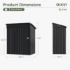 Aoxun 6.2×4 FT Shed Outdoor Storage Shed Metal Garden Shed with Lockable Doors & Slooping Roof Tool Shed Bike Shed for Backyard, Patio, Poolside (Brown)