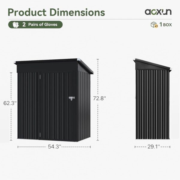 eb5a68cb0e8441998cf57455a709f423 Aoxun 6.2×4 FT Shed Outdoor Storage Shed Metal Garden Shed with Lockable Doors & Slooping Roof Tool Shed Bike Shed for Backyard, Patio, Poolside (Brown)