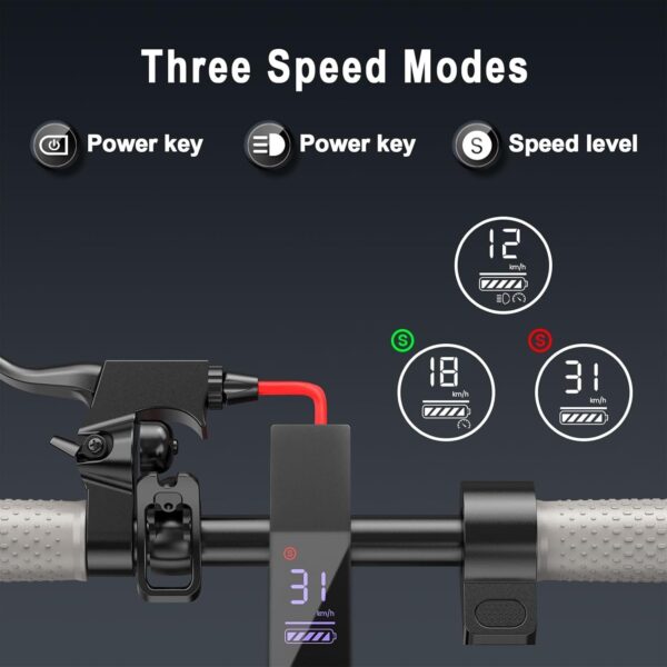 Electric Scooter – 8.5′′ Solid Tires, 350W Motor, Up to 19 MPH and 21-23 Miles Long-Range Portable Foldable Commuting Scooter for Adults with Double Braking System and App