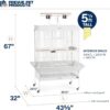 Wrought Iron Select Bird Cage 3154C, Chalk White, 36-Inch by 24-Inch by 66-Inch