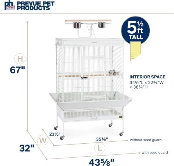 ebae924b0a5b460184b36d695a81ac64 Wrought Iron Select Bird Cage 3154C, Chalk White, 36-Inch by 24-Inch by 66-Inch