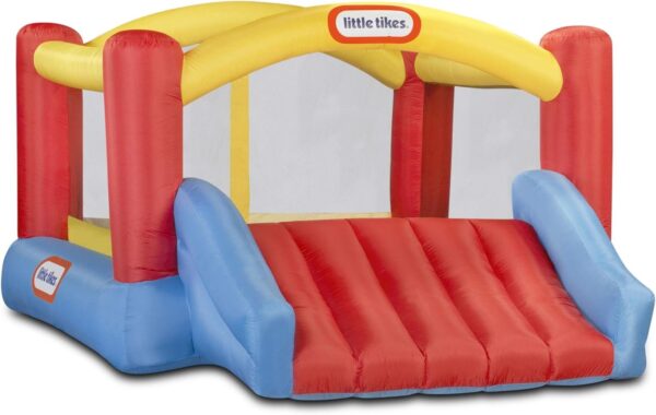 ebbb5bd34b00407aa754fa88b6f58b39 Little Tikes Jump ‘n Slide Inflatable Bouncer Includes Heavy Duty Blower With GFCI, Stakes, Repair Patches, And Storage Bag, for Kids Ages 3-8 Years