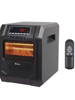 Portable Space Heater, 750W/1500W Small Infrared Heater w/ Remote, LED Display, 3 WorModes, Safe Electric Heater for Home Office Bedroom with Overheat Protection, 11.58′′ x 9.72′′ x 12′′, Q6153