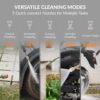 Pressure Washer Pro, Electric Wall Mount Power Washer with 100FT Retractable Pressure Hoses, 3300PSI, 1.6GPM, 4 Nozzles, Foam Cannon for Cars/Patios, Dark Silver
