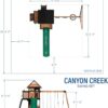 Backyard Discovery Canyon Creek Cedar Wood Swing Set with Wave Slide, Clubhouse, Play Kitchen, Picnic Area, Belt Swings, Web Swing, Rock Wall, Balconies, Playhouse, Step Ladder, Outdoor Playset
