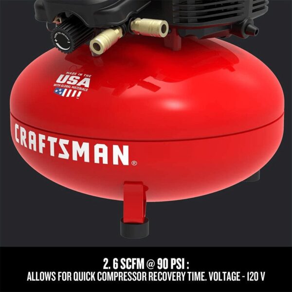 ec948686e3c24b0b991df04f1760c5d3 6 Gallon Pancake Air Compressor, Oil-Free, 150 PSI, Portable with Accessory Kit