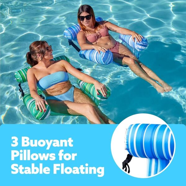 ecd89551b21645c08f03e465db9f8cbd SLOOSH Inflatable Pool Floats Adult,2 Packs Floating Lounge Chairs,Blow up Pool Noodles for Adult Heavy Duty,Floating Chair for Party Summer Water Beach Lake Fun