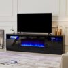 Amerlife Fireplace TV Stand with 36′′ Electric Fireplace, LED Light Entertainment Center