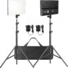 D50 LED Video Light Panel Lights 15.4′′, 2 Packs 45W 3000K-8000K Bi-Color Dimmable Photography Lighting, CRI 96+ Videography Lighting for Video Shooting/Gaming/Live Stream/Studio/Film
