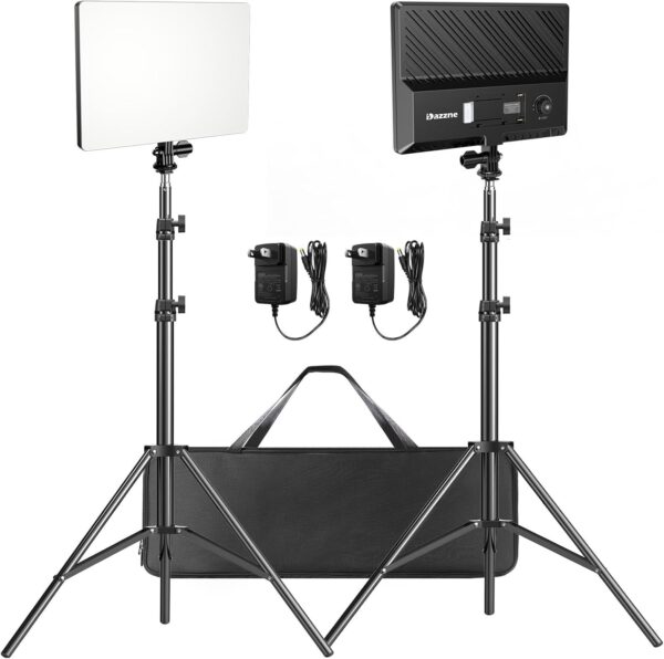 edcf7cf9b33a49e1b467f3a9f51a65d3 D50 LED Video Light Panel Lights 15.4′′, 2 Packs 45W 3000K-8000K Bi-Color Dimmable Photography Lighting, CRI 96+ Videography Lighting for Video Shooting/Gaming/Live Stream/Studio/Film