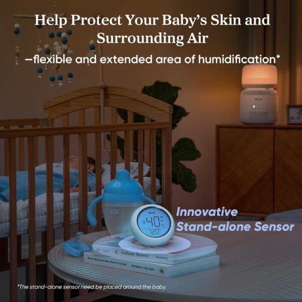 Humidifiers for Bedroom Baby, Sprout Evaporative with Dual Filters for Air & Water, Separate Sensor, Adjustable No Blue Nightlight, Auto Dry, Smart Control & Alexa, Auto Mode, 3.8L Tank for 36H