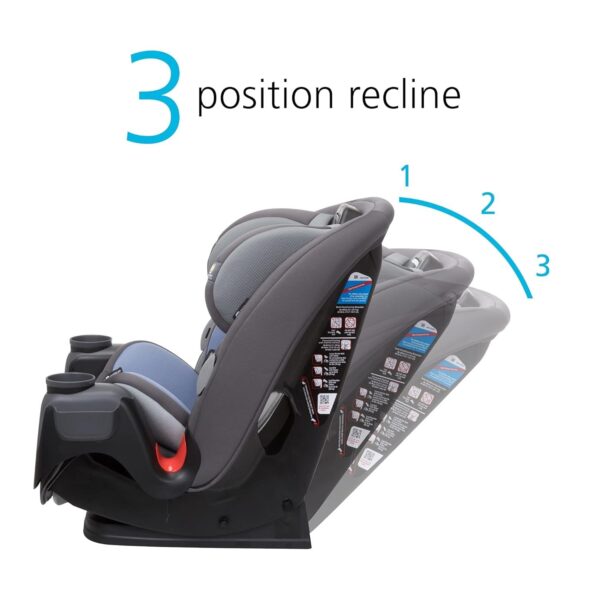 Grow and Go All-in-One Slim Convertible Car Seat, Rear Facing, 5-40 lbs, Forward Facing (30–65 lbs), High Back Booster Seat 40-100 pounds, Aqua Pop