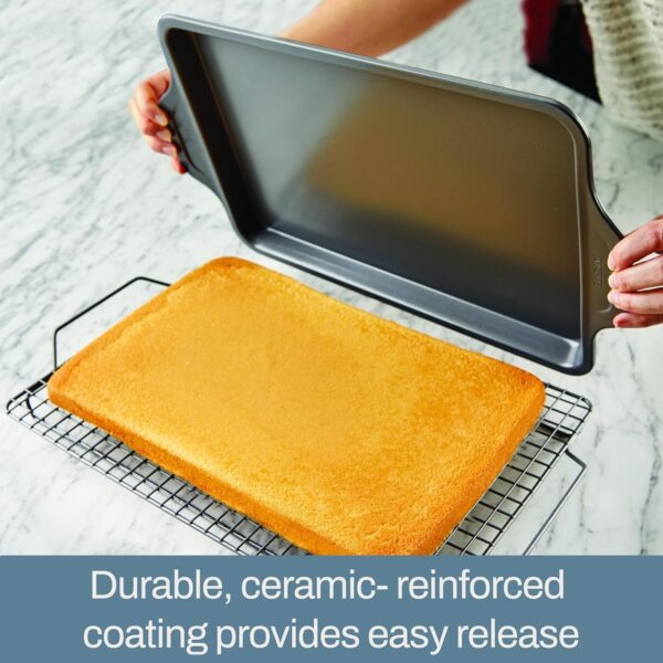 eea2c384e37c458f80d697ee5d4f74c1 All-Clad Pro-Release Nonstick Bakeware Set 10 Piece Oven Safe 450F Half Sheet, Cookie Sheet, Muffin Pan, Cooling & Baking Rack, Round Cake Pan, Loaf Pan, Baking Pan Grey