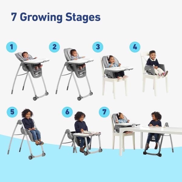 eeef8fd4d5b14cb79925e08cf6011611 Graco Table2Table Premier Fold 7 in 1 Convertible High Chair | Converts to Dining Booster Seat, Kids Table, and More, Maison