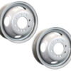 2-Pack Dually Dual Silver Grey Trailer Wheel Rim 16 Inch 16X6 8 Lug On 6.5 Inch