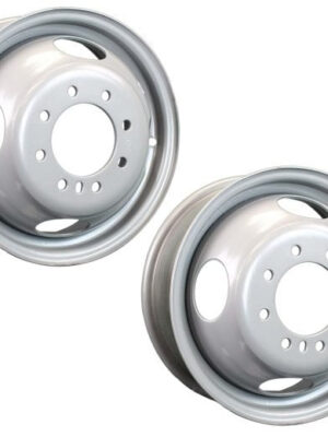 2-Pack Dually Dual Silver Grey Trailer Wheel Rim 16 Inch 16X6 8 Lug On 6.5 Inch