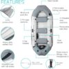 INTEX 68376EP Mariner 4 Inflatable Boat Set: Includes Deluxe 54in Boat Oars and High-Output Pump – Wear-Resistant Keel – Removable Fishing Rod Holders – 4-Person – 1100lb Weight Capacity