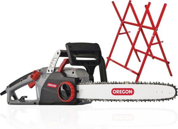 Oregon CS1500 18-inch 15 Amp Self-Sharpening Corded Electric Chainsaw, with Integrated Self-Sharpening System (PowerSharp), 2-Year Warranty, 120V, Grey, Black