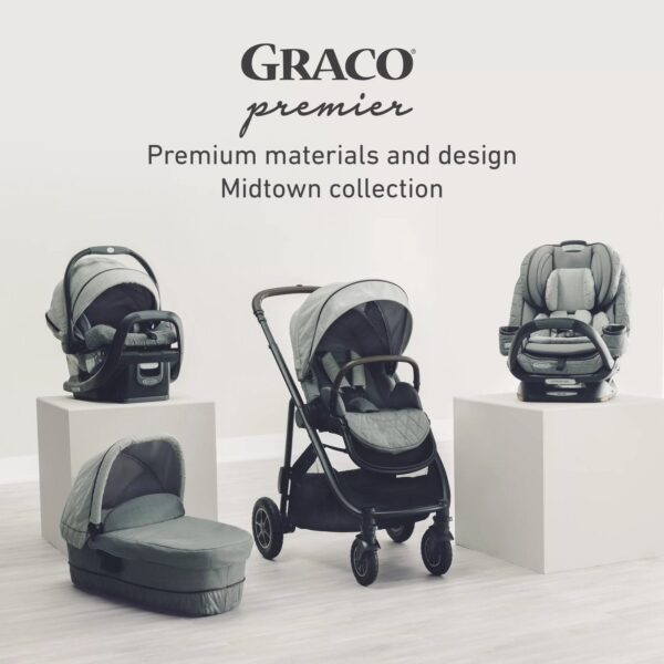 Graco Premier 4Ever DLX Extend2Fit SnugLock 4-in-1 Car Seat featuring Anti-Rebound Bar, Midtown Collection Midtown