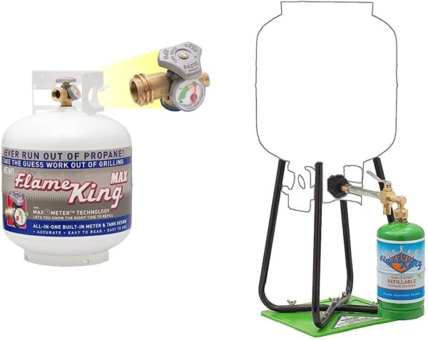 Pound Steel Propane Tank Cylinder with OPD Valve and Built-in Gauge, 20 lb Vertical-Flame King