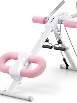 Ab Workout Equipment, Adjustable Ab Trainer Machine for Abs Workout at Home Gym, Foldable, Knee Protection, Abdominal Trainer for Stomach Workout