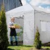 EAGLE PEAK 6×4 Portable Walk-in Greenhouse, Pop-up Indoor Outdoor Garden Green House, Zippered Door and Windows, PE Cover, White