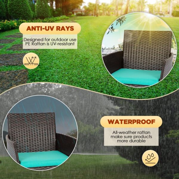 Patio Furniture Set 4 Pieces Outdoor Rattan Chair Wicker Sofa Garden Conversation Bistro Sets for Yard (Brown)