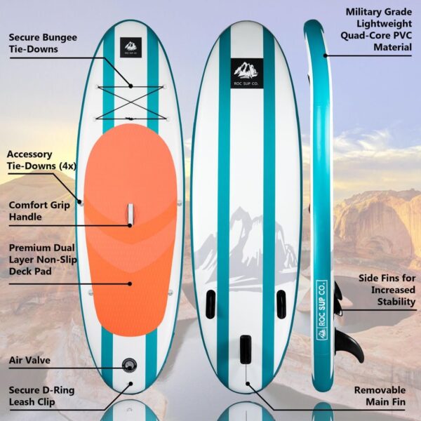 f0be9d926ba2438f95ab43aa89effe2d Roc Inflatable Stand Up Paddle Boards with Premium SUP Paddle Board Accessories, Wide Stable Design, Non-Slip Comfort Deck for Youth & Adults