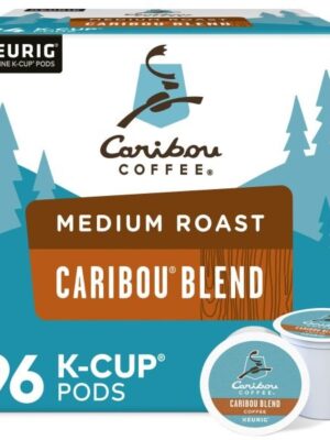 Caribou Coffee Caribou Blend, Single-Serve K-Cup Pods, Medium Roast Coffee, 24 Count (Pack of 4)
