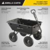 Heavy Duty Poly Utility Dump Wagon Garden Cart w/Pneumatic Tires, 6 Cu Ft – 1200 lb Capacity Outdoor Wheelbarrow for Yard, Landscaping & Gardening, Lawn Tractor or ATV Towable-Gorilla Carts