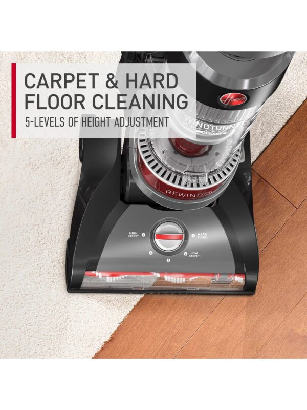 Cord Rewind Pro Bagless Upright Vacuum Cleaner, For Carpet and Hard Floors, UH71300V, Black, UH71300