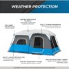 CORE Instant Cabin Tents with LED Lights | 6 Person / 9 Person / 12 Person Family Multi Room Lighted Pop Up Tents for Camping | Included Storage Pockets for Camping Accessories