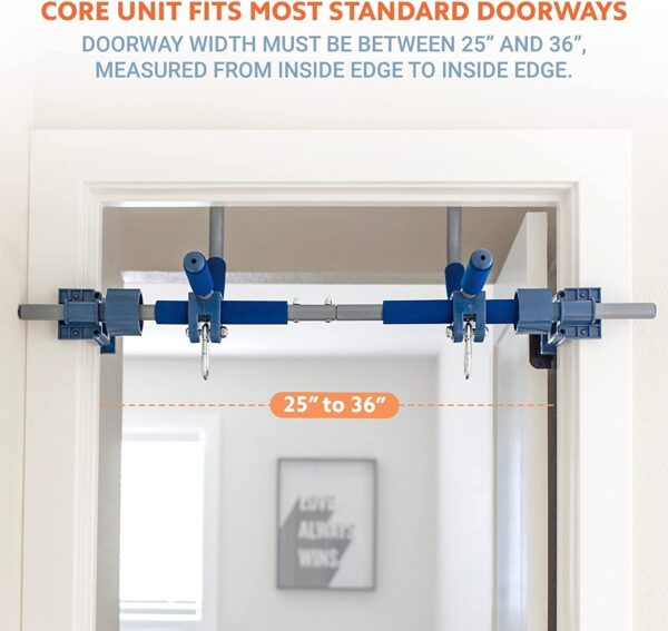 6 Piece Indoor Doorway Gym Set for Kids �� Indoor Swing for Kids Includes Kids Swing Chair, Rings, Hanging Trapeze, Ladder, Swinging Rope & Pullup Bar