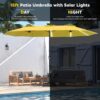 15ft Patio Umbrella with Solar Lights, Large Double Umbrella Outdoor, Rectangle 180”x106” Umbrellas with 156 PCS LED Lights and Crank Handle for Backyard Deck Pool Shade in Black(1.9′′ Pole)