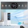 Portable Air Conditioners w/Remote, 4 Modes & 3 Speeds, Waterless Alert System & 2.4-Gal Tank for 20H Cooling, 12H Timer for Auto Off, 3-IN-1 Evaporative Air Cooler for Room Bedroom Home
