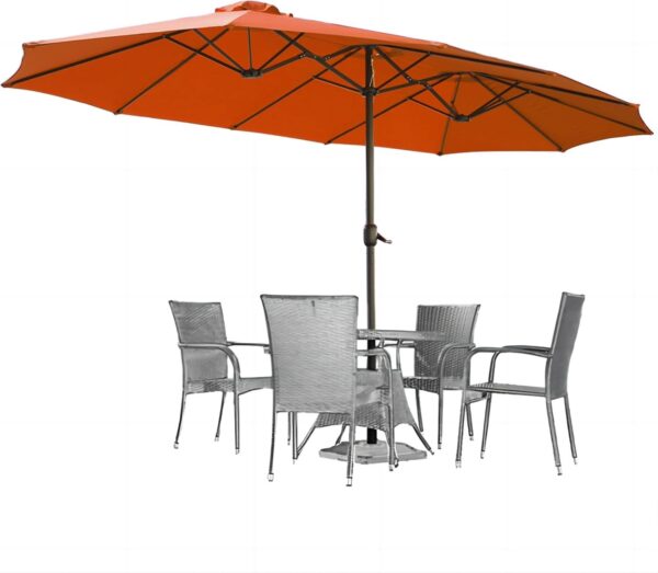 f2d0f17c17b84acfa96158f526e09a7a 15ft Patio Umbrella with Solar Lights, Large Double Umbrella Outdoor, Rectangle 180”x106” Umbrellas with 156 PCS LED Lights and Crank Handle for Backyard Deck Pool Shade in Black(1.9′′ Pole)