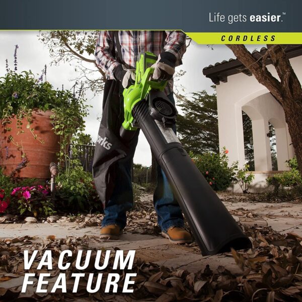 f30c40fcf5e547d5af89eeb05edc0295 40V 185 MPH Variable Speed Cordless Leaf Blower/Vacuum, 4.0Ah Battery and Charger Included 24322