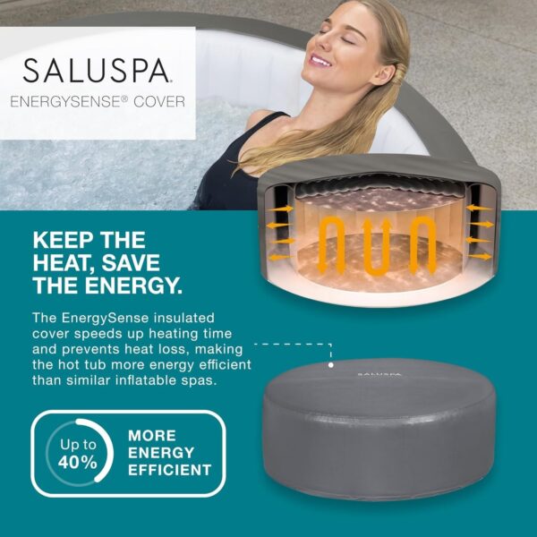 f313bdf4c70b4473aeb328bfcaa0ffd8 Inflatable Hot Tub Spa (71′′ x 26′′) | Portable Hot Tub with 2 Covers (1 Energy-Efficient Thermal Cover and 1 Standard Cover) | Fits Up to 2-4 Persons | Black