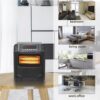 Portable Space Heater, 750W/1500W Small Infrared Heater w/ Remote, LED Display, 3 WorModes, Safe Electric Heater for Home Office Bedroom with Overheat Protection, 11.58′′ x 9.72′′ x 12′′, Q6153