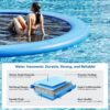 Round Inflatable Floating Dock, Sunchill Float Ring, Hammock Tanning Pool with 4in Woven Fabric, Manual Pump for 1-2 Min Quick Inflate/Deflate, Fits 2-8, Ideal for Lakes, Pools, Oceans
