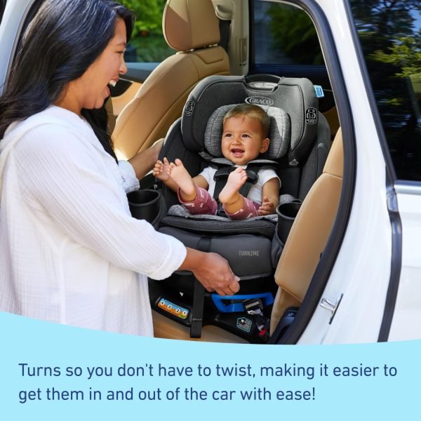Graco Turn2Me 3-in-1 Rotating Convertible Car Seat, Rear to Forward Facing Highback Booster, Easy Installation, Brighton