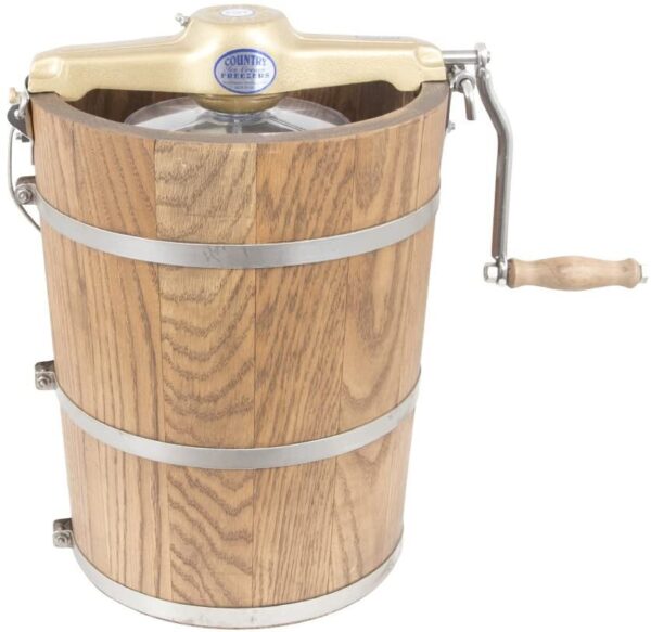 f384fabc131f479089feb8a48c747f7b 6 qt Country Ice Cream Maker – Classic Wooden Tub – Hand Crank