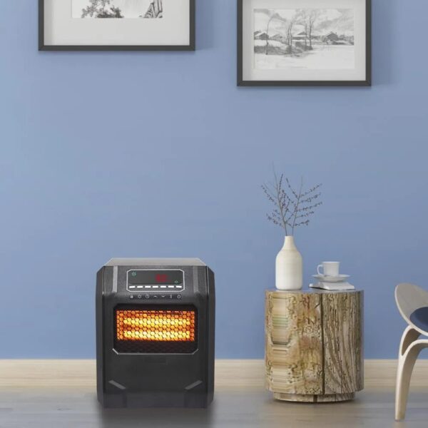 f3e968ec873f464dba4768c3eb505a36 Portable Space Heater, 750W/1500W Small Infrared Heater w/ Remote, LED Display, 3 WorModes, Safe Electric Heater for Home Office Bedroom with Overheat Protection, 11.58′′ x 9.72′′ x 12′′, Q6153