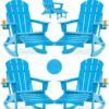 Folding Adirondack Rocking Chair,4-in-1 Multifunctional Patio Chair with Retractable Ottoman, Outdoor Chair Wood Texture, Lawn Chair for Porch, Backyard, Pool(Grey)