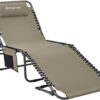 Adjustable 4-Position Folding Chaise Lounge Chair with Pillow Pocket, Supports 265lbs