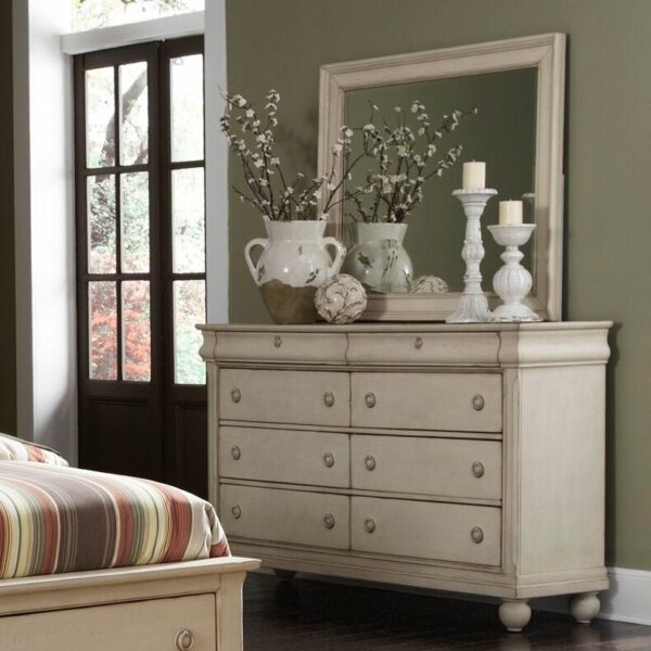 8 Drawer 64” W Double Dresser With Mirror