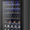 Beverage Refrigerator Cooler – 126 Can Mini Fridge with Glass Door for Soda Beer or Wine, Beverage Cooler for Home, Office, Bar with Adjustable Removable Shelves, Silver