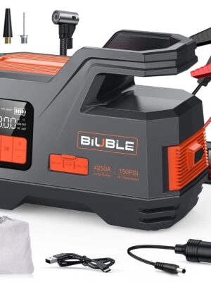 Car Jump Starter with Air Compressor, 4500A Peak 26800mAh 12V Auto with 150PSI Tire Inflator(up to All Gas or 10.0L Diesel Engine)